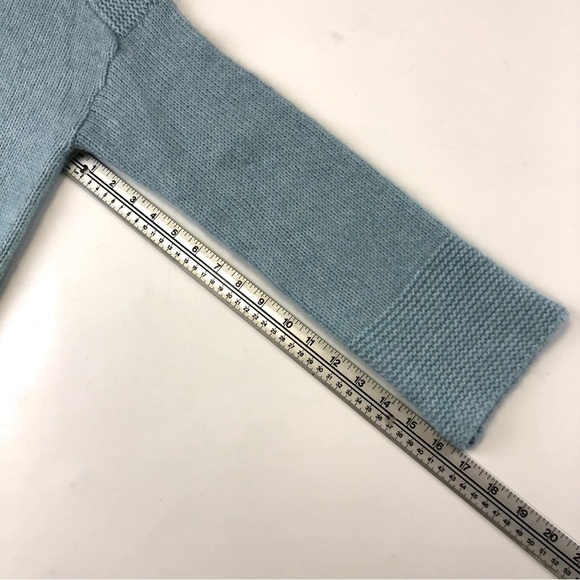 Nanette Lepore turtleneck sweater blue nylon wool yak blend drop shoulder Medium - Picture 6 of 10